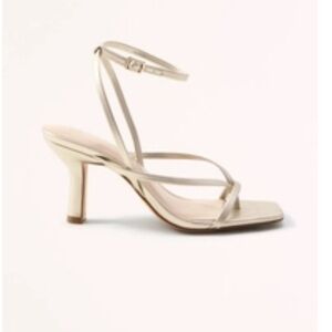 Abercrombie & Fitch Avalon Strappy Heel 3" Sandals 10.5 Women's Gold Wedding Fun